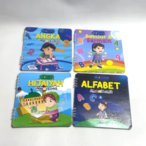 Smart Activity Wipe & Clean Angka Alfabet & Hijaiyah Belajar Bermain Buku Tulis Hapus