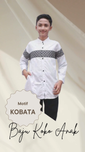 Baju Koko Anak Lengan Panjang: Koko Anak Motif Kobata Qynang
