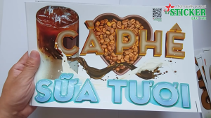 🔥 STICKER CÀ PHÊ SỮA TƯƠI 🔥 TRANG TRÍ TƯỜNG XE CỬA KÍNH QUÁN CÀ PHÊ...