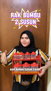 RAK BUMBU + SENDOK - Tempat Bumbu Transparan + Sendok / Kitchen Set + Lubang Paku
