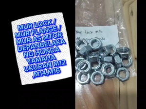 MUR LOCK MUR FLANGE / MUR AS DEPAN BELAKANG MOTOR HONDA YAMAHA NINJA UKURAN M12M14M16
