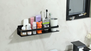 YissTiee ชั้นวางของในห้องน้ำที่เก็บของในห้องน้ำอลูมิเนียมติดผนังกันน้ำกันสนิมชั้นเก็บของ