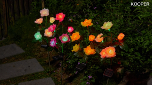 Solar Rose Flower Light LED Outdoor Waterproof Solar Garden Lights 7 Colour Changing Solar Flower Lights for Outdoor Patio Pathway Birthday Party Holiday Graveyard Gift Decoration Colored Lights