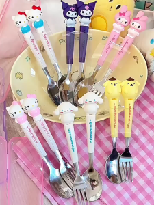 Mumystation Sendok Garpu Anak Set Kuromi Alat Makan Stainless Dengan Box