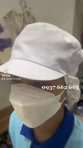 Nón Vải Lưới Trùm Tóc Công Nhân SX Thực Phẩm Thuỷ Sản Màu Trắng - Mũ Lưới Dài Màu Trắng - Hình thật
