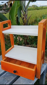 Rak Bumbu Kombinasi Rak Laci | Rak Kosmetik | Rak Susun Kayu