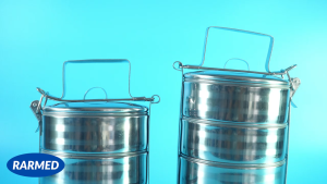 Cặp lồng đựng cơm inox bệnh nhân cà men giữ nhiệt y tế RMD hộp cơm bệnh viện - Có quai 3 & 4 tầng