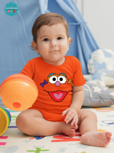 Baby Character Onesies with Name Back Print - Sesame Street Zoe