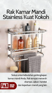 Rak Gantungan Tempat Handuk Kamar Mandi Stainless Steel Anti Karat Towel Hanger Toilet Minimalis