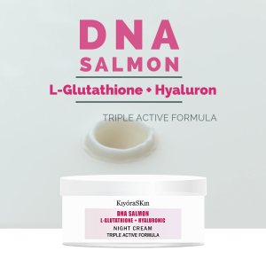 KiyoraSKin DNA Salmon Essens Night Revitalize & Repair Cream | Krim Malam Pencerah Mengencangkan Pelembab Anti Aging Penuaan Wajah L-Glutathione Hyaluronic Acid