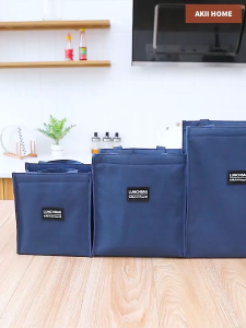 Túi đựng hộp cơm giữ nhiệt LunchBag chất liệu vải Oxford thiết kế vuông 3 chiều mang đi tiện lợi Akii Home TD118