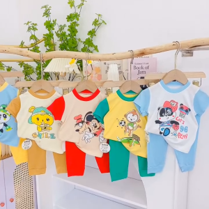 BỘ TAY NGẮN QUẦN DÀI MINKYMON CHO BÉ FROM TỪ 5KG TỚI 16KG MÙA HÈ NĂM 2024