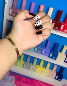 Premium Press On Nail - Soft Gel Tips Sapi Black And White - Kuku Palsu Handmade #beautybyfia