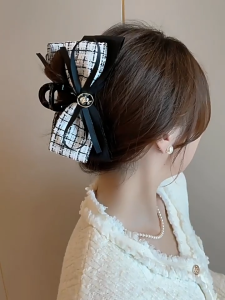 Jepit Rambut Korea Motif Monokrom Jepit Pita Cepol Sanggul Untuk Wanita Dewasa Aksesoris Rambut Korean Style