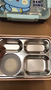 Two Choices 304 Stainless Steel Cute Cartoon Kids Lunch Box Leak-proof With Soup Bowl Bekas Makanan Budak2 儿童不锈钢卡通饭盒