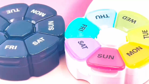 7+1=8 Days Pill Dispenser Container Travel Organizer Portable Medicine Organiser Tablet Holder Pill Case Pill Box