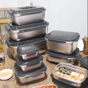 PDM Premium 304 Stainless Steel 3.8L 5.5L 7.5L 10L 12L Extra Large Food Storage Container Storage Box with Handle