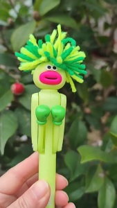 Shame Fist Fried Little Man Boxing Pen Cute Decompression Ballpoint Pen Cartoon Birthday Cute Gift Student Stationery