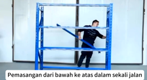 WAREHOUSE RACK RAK BESI SIKU LUBANG RAK GUDANG RAK DISPLAY ADJUSTABLE TMPAT PENYIMPANAN SERBAGUNA 4 SUSUN