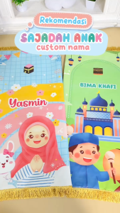 Afsheenastore Sajadah Custom Nama Sajadah Karakter Anak motif laki-laki dan perempuan