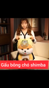 Gấu bông chó shiba cosplay hổ ôm trà sữa size 60-80cm - Thingkids