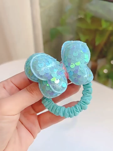 ALENADAY - Ikat Rambut Korea Kupu Kupu Payet Cincin Tali kunciran Cepol Anak Perempuan Lucu ACC24