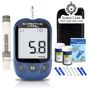 EXACTIVE VITAL เครื่องวัดระดับน้ำตาลในเลือด ตรวจน้ำตาล ตรวจเบาหวาน หน่วย mg/dl รับประกัน 5 ปี