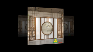 Bình phong gỗ khung tranh cắt CNC cho phòng khách nhà bếp nhà hàng spa CNC05 - Nội thất lắp ráp Viendong Adv