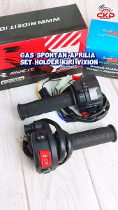 Gas Spontan Kontan Ksr set Holder Kanan Kiri Vixion plus Handgrip Kaze Universal CB GL Tiger Megapro Rx King Model Aprilia Ride it
