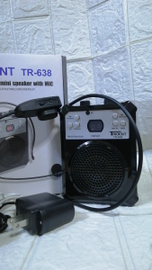 Trident Lapel Wireless Mic TR-638 Portable Waistband Amplifier and Rechargeable Professional Mini Speaker with Mic Set