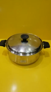 Nồi inox Mỹ xuất Nhật size 28cm cao 12cm (mã 996) Dùng được bếp từ_Hàng Nhật bãi đã qua sử dụng