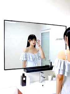 Bathroom Mirror Cermin Bulat Aesthetic Aesthetic Minimalis Cermin Dinding Gantung Dengan Rak Kaca Cermin Gantung Dinding