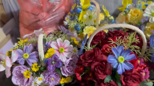 Hoa Giả Giỏ Hoa Lụa Giả Mây Đan Trang Trí Nhà Cửa Văn Phòng Làm Đạo Cụ Chụp Ảnh- (Mẫu 14-Dáng Tròn Gà Con Xinh Xắn)