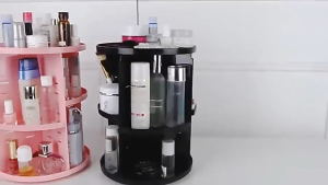 ชั้นวางเครื่องสำอางหมุนได้ 360 องศา กล่องวางเครื่องสำอาง ประกอบง่าย มี2สี