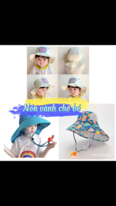Mũ Bucket vành che gáy Hàn quốc Thời Trang Đi Biển Mùa Hè cho bé