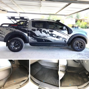 ผ้ายางปูพื้นรถยนต์ ถาดยางปูพื้นรถ พรมปูพื้นรถ FORD RANGER 4DOOR > ฟอร์ด เรนเจอร์ 4ประตู 5ชิ้น เกียร์ATMT ใช้แบบเดียวกัน > ปี 2012 - ปัจจุบัน