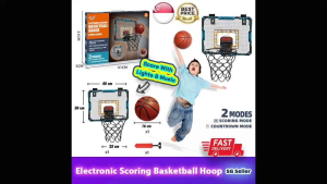 【SG Ready Stock】Electronic Foldable Scoring Basketball Board/Hoop With Lights Effects&Music Sports Toy Set★1 Free Basketball&Tool Kit✅Scoring Mode/Countdown Mode✅Kids/Children Birthday/Chistmast Gift/Presents✅