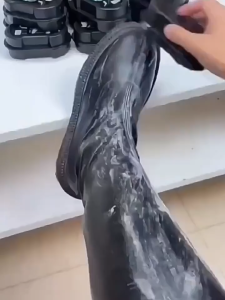 Double-Sided Sponge Leather Shoe Polish Black 鞋油鞋蜡鞋擦一体海绵擦