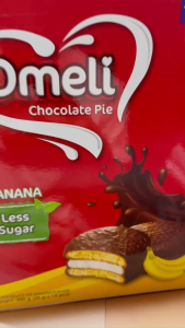 Bánh Chocolate Pie Omeli - Hương Vị Chuối Ngọt Ngào Đậm Đà hộp 300g 12 chiếc