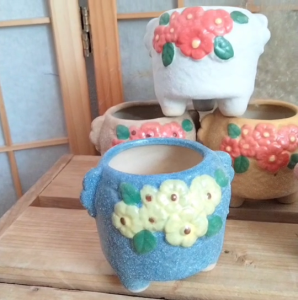 กระถางต้นไม้เซรามิค กระถางแคคตัส 2 นิ้ว กระถางเซรามิค มีรูระบายน้ำ ระบายอากาศได้ดี