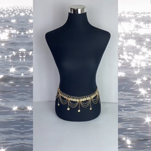 Ikat Pinggang Rantai Wanita Koin Emas Belly Dance Belt Etnis Pinggang Temperamen Kostum Arabian