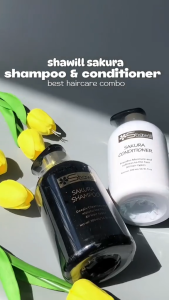 Shawill Sakura Shampoo and Conditione Washing Care Scalp Damage Frizzy Dry Hair Deeply Cleanses and Moisturize Hair All Hair Types Hair Care Set 500ML S8001+S8002