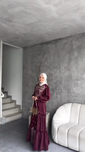 BEST SELLER NATHALIA DRESS MIX BRUKAT GAMIS KONDANGAN WANITA DRESS MUSLIM DRESS PESTA TERBARU 2024