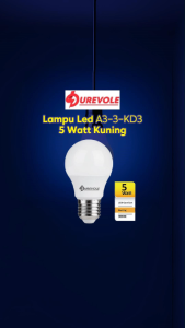 Durevole Lampu Bohlam Led A3-3-KD3 5 Watt Kuning