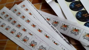 SBC 2-15 Cetak Stiker Custom Label Kemasan Makanan Print Sticker & Cut Langsung Tempel