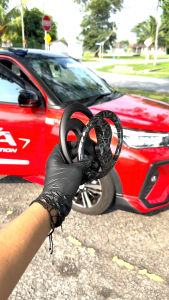TCS Perodua ativa car forged carbon car logo emblem frame cover garnish accessories Automotive