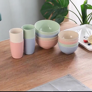 Wheat Straw Eco Friendly Drinking Cup Plastic Cup Mouth Wash Cup unbreakable plastic cups Travel Coffee Tea Water Drinking Cup