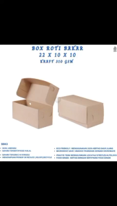 Box Roti Bakar Non Laminasi 310 Gsm Dus Roti Bakar Bandung (Isi 25 Pcs-B8K3)