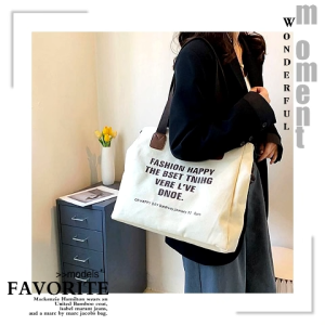 LHSunday สินค้าใหม่ พร้อมส่ง กระเป๋าผู้หญิง ทรงโท้ท ใบใหญ่ จุใจ ใส่ของได้แบบจุกๆ สายแบกถูกใจสิ่งนี้ มีให้เลือก 3 สี งานพิมพ์ลายเก๋ๆ รีบกดเลยย