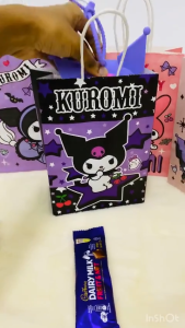 Angel Baby Cartoon Kuromi Theme Handbag Kraft Paper Bag Cute Shopping Gift Box Packaging Beg Kids Party 儿童卡通库洛米美乐蒂纸袋